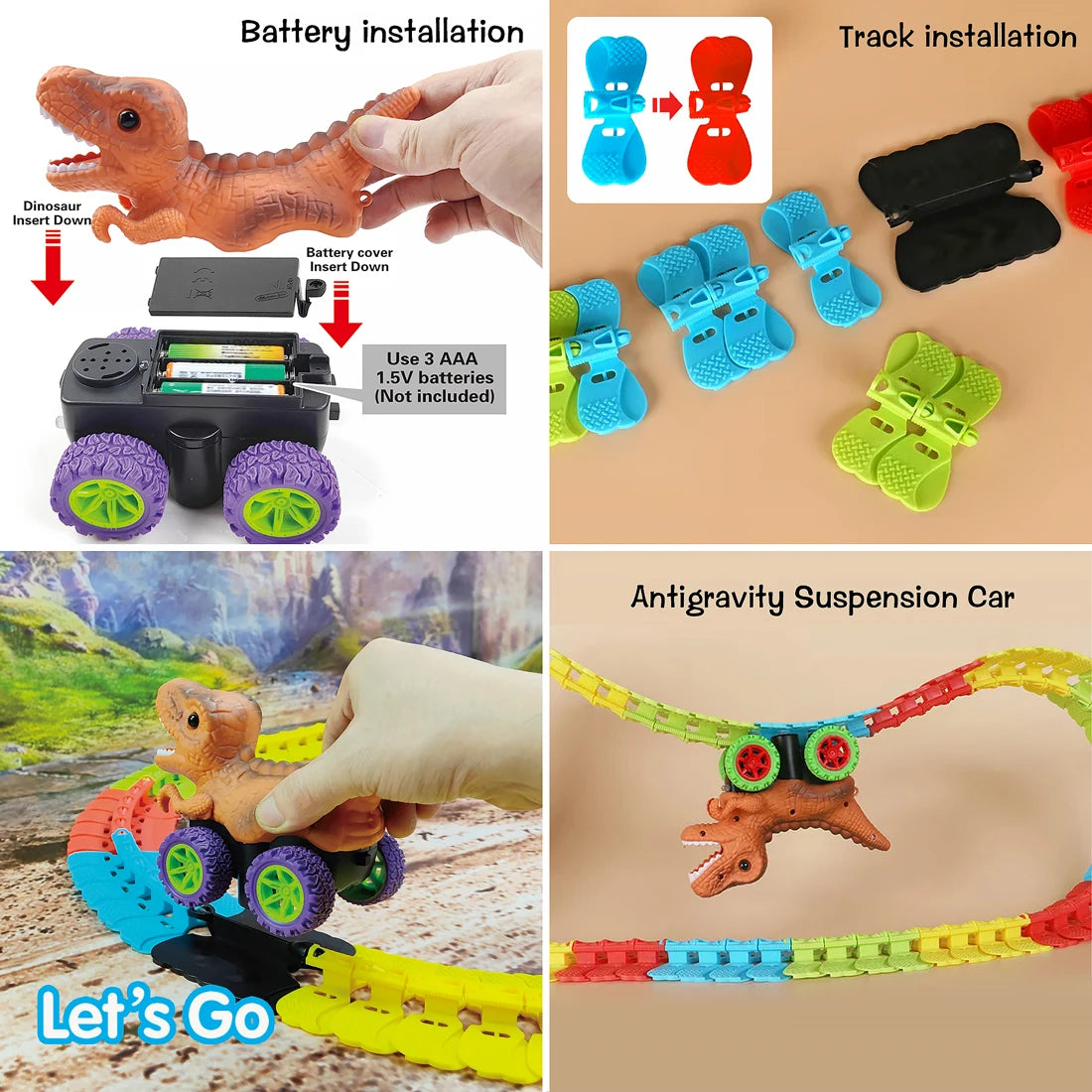 Dinosaur Track Cars For Boy