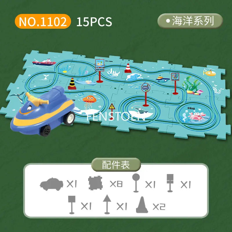 PuzzleRacer™ Kids Car Track Set