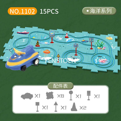 PuzzleRacer™ Kids Car Track Set