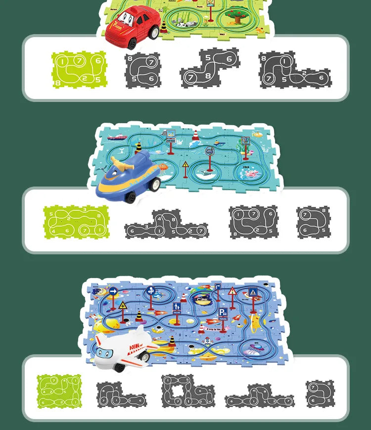 PuzzleRacer™ Kids Car Track Set